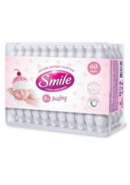 Ватные палочки Smile Baby для детей с ограничителем, 60 шт 